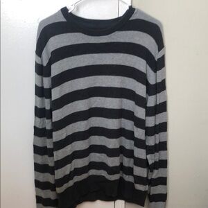 Black and Gray Striped Men's Sweater St. John’s Bay